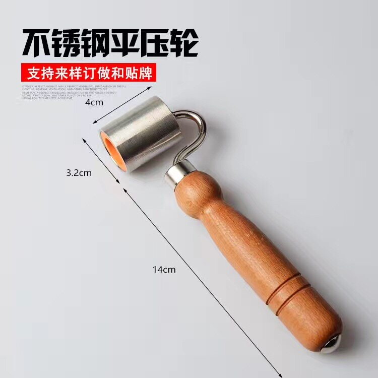 Aolifeng paste wallpaper wallpaper construction tools pressure wheel wooden handle Stainless steel texture pressure wheel with bearings 