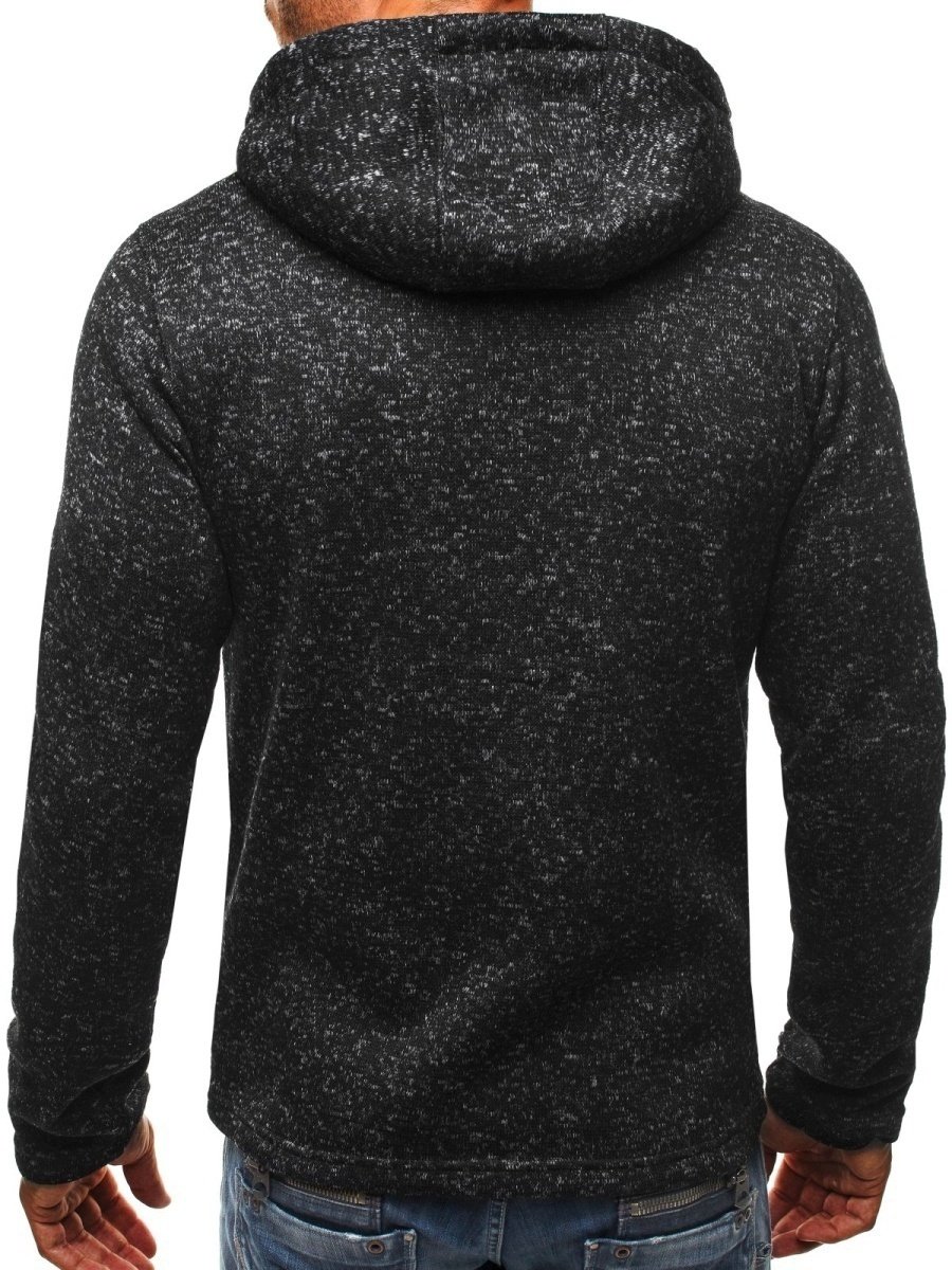 Men's Clothing Spring New Men's Sports Leisure Jacquard Sweater Fleece Cardigan Hooded Jacket_desvips.com