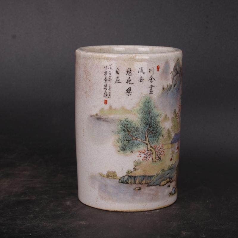 特价包邮粉彩山水人物图笔筒，仿古瓷器的魅力何在？🌟-仿古瓷器-淘宝好物网