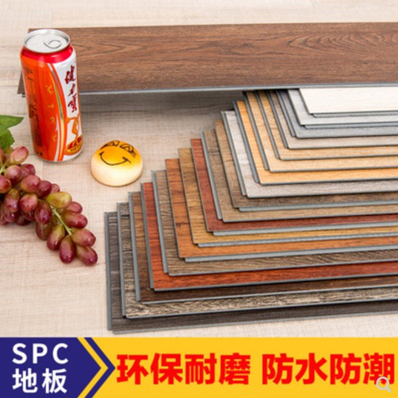 SPC locking floor wood grain snap plastic stone plastic floor thick wear resistant waterproof stone crystal floor mute mat