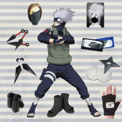 Naruto Qimu Kakashi COS suit on Shinobu clothes COSPLAY costume wig full set of spot