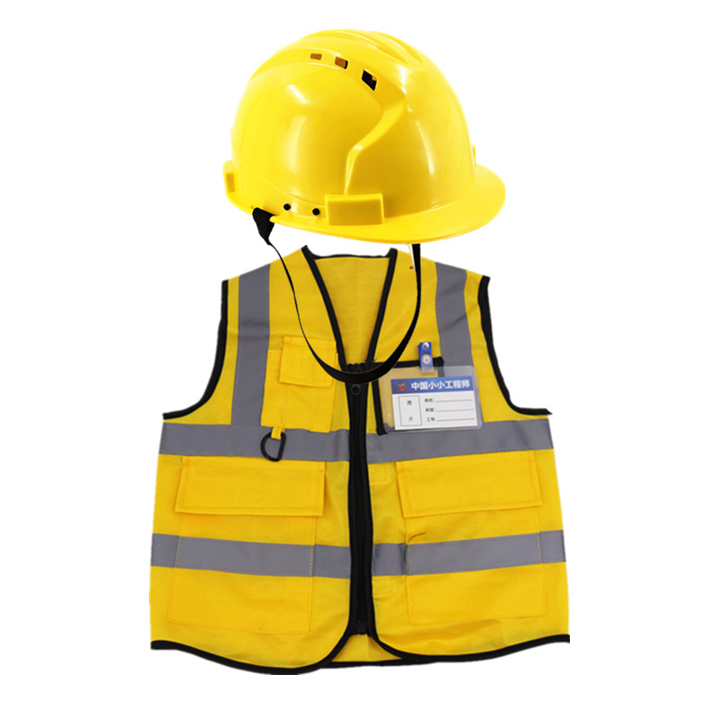 Children's Engineer Clothes Vest Repairman Construction Worker Helmet Repair Tools Kindergarten Role-Playing Set