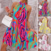 Women Dress Sleeveless Stylish Print Off Shoulder Breathable