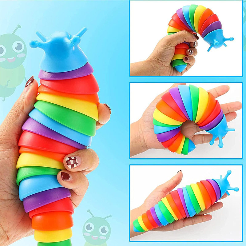 Игрушка fat brain slug articulated flexible 3d slug fidget toy all a @Ibiey