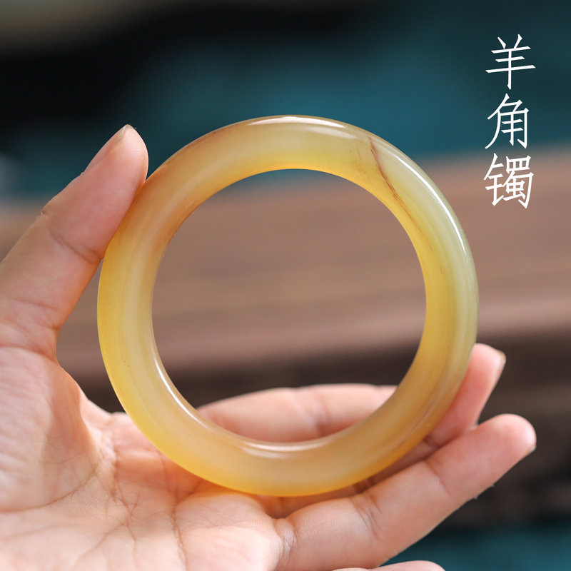 In-Stock Intangible Cultural Heritage Full-Circle Ram's Horn Round Bracelet, National Trend Ethnic Style Plain Ring for Women, Handmade Chinese Style, Qixi Festival Gift