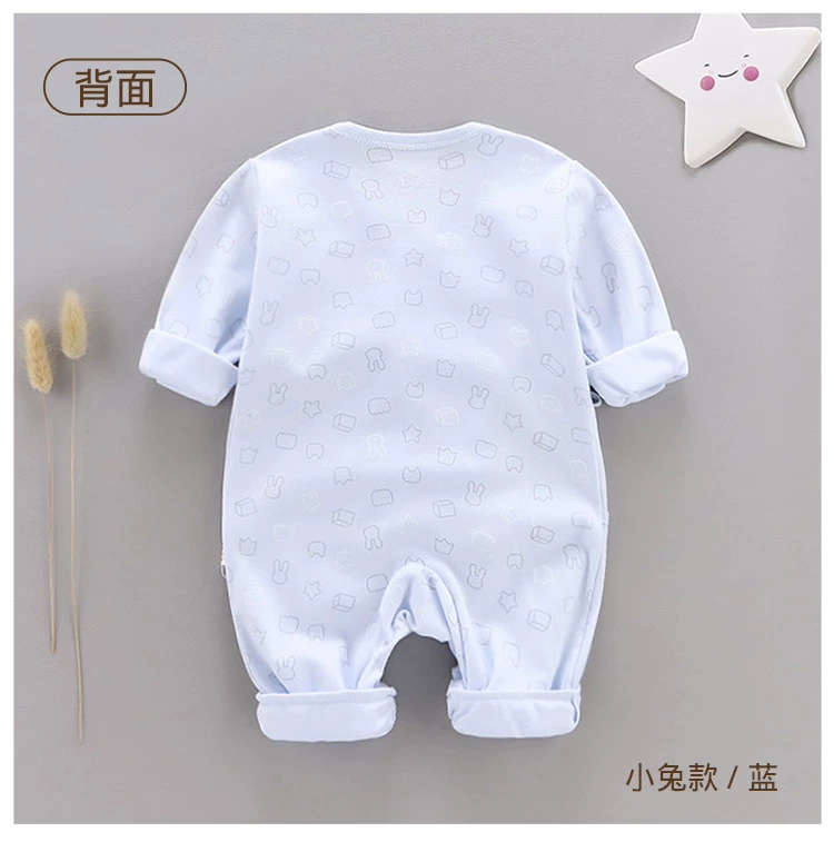Trẻ sơ sinh bé sơ sinh mùa xuân và mùa thu mỏng romper cotton mùa xuân ra quần áo quần áo sơ sinh - Áo liền quần quan ao tre em