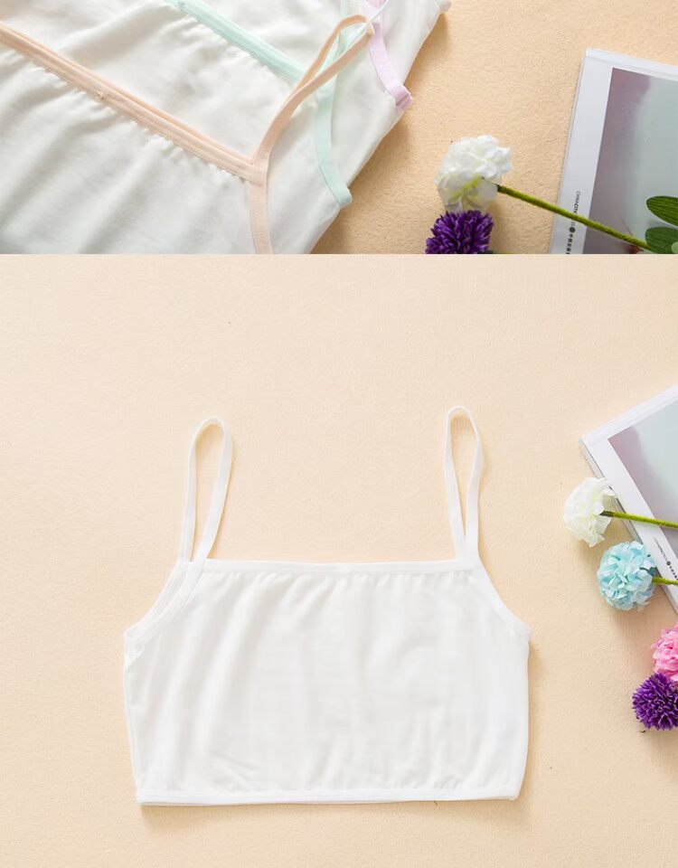 Thiếu niên bông phát triển thời kỳ đồ lót ống áo ngực đáy áo vest một mảnh trẻ em sling quấn ngực học sinh áo bra mặc với sơ mi trắng