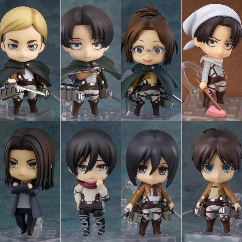 Attack on Titan Figure Q Version Clay 390 # Commander Eren Mikasa Erenai Anime Two-Dimensional Model
