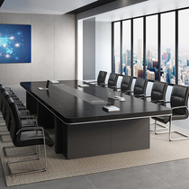 Office furniture thickened large conference table and chairs combined minimalist fashion creative rectangular strips table splicing with storage