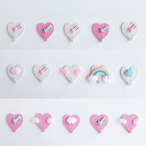 ins wind sticky hook Girl heart cute peach heart decorative hook Household incognito stainless steel strong adhesive hook