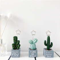 ins Creative note holder Photo clip Nordic Cactus green plant message holder clip Desktop decoration ornaments
