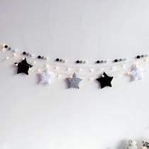 ins Net red room decoration Nordic style home decoration Wall decoration Pennant star hair ball string pendant