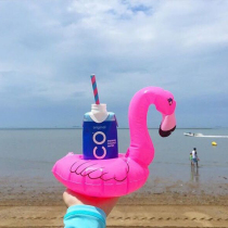 INS inflatable flamingo coaster floating cup holder photo prop drink cup holder mobile phone holder pool water play toy