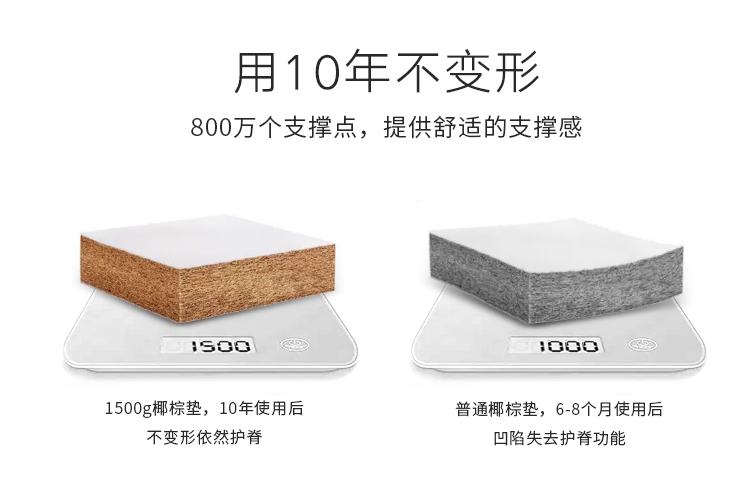 Trẻ em Zongdian dừa tự nhiên cọ cọ nệm pad bảo vệ cột sống cứng nhắc hơn kích thước tùy chỉnh 1,2m giường 1,5m mủ - Nệm nệm kymdan trả góp