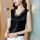 Lace V-neck Camisole Women's Summer Inner Wear Suit Design Sense Niche Outer Wear Satin Bottom Shirt Sleeveless Top