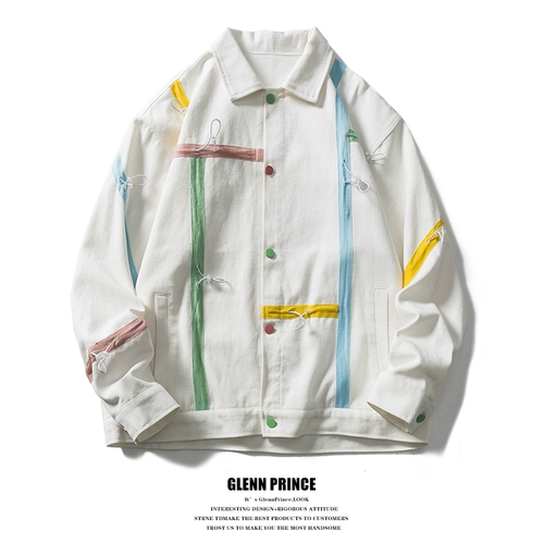 Мужская ретро сексуальная белая джинсовая куртка