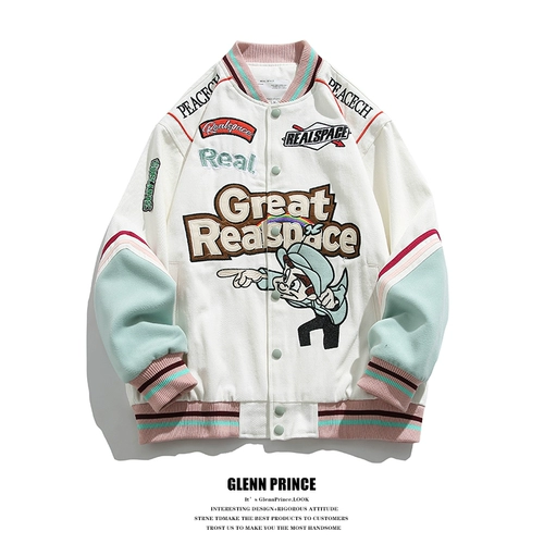 Бейсбольная форма, осенняя дизайнерская куртка подходит для мужчин и женщин для влюбленных, в американском стиле, тренд сезона, подходит для подростков