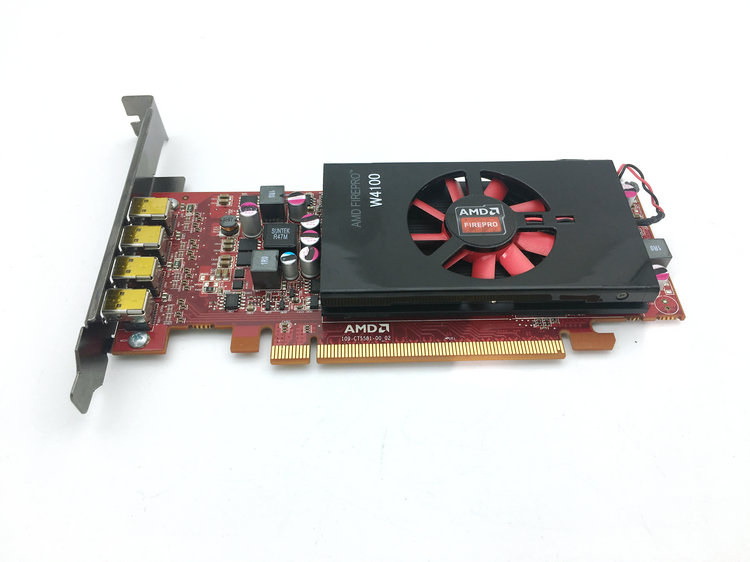 Original loaded AMD Firepro W4100 2G Professional graphics card Multi-screen card 3D design rendering 4miniDP output