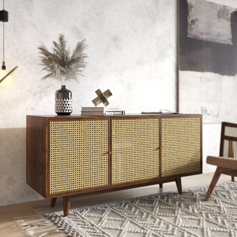 Modern minimalist day style solid wood vines bookcase leaning against wall containing cabinet bedroom pendulum with Chinese style living room dining side cupboard