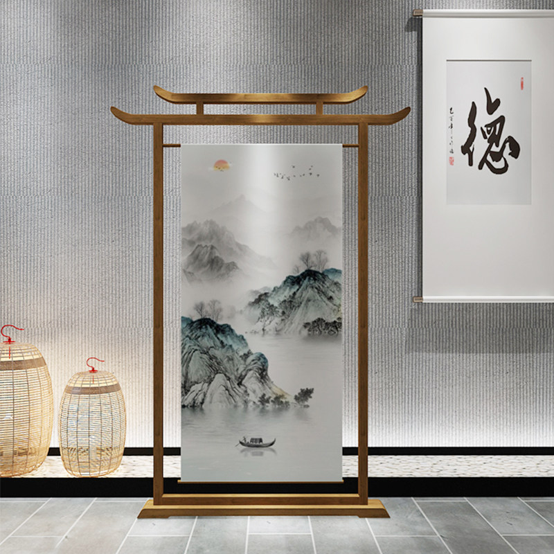 New Chinese screen partition living room bedroom block home tea room Zen office decoration creative custom seat screen