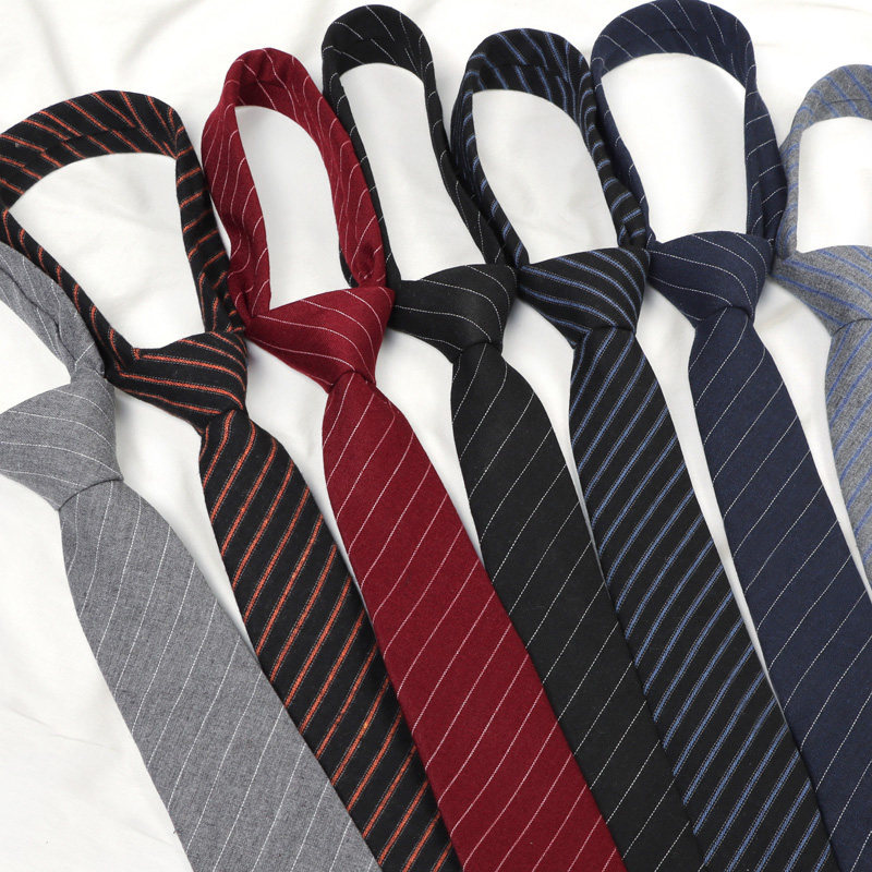 Gray Striped Japanese-Style Academy-Style Hand-Tied Tie for Women, Uniform Shirt, Black Striped Accessories, Student Tie for Men