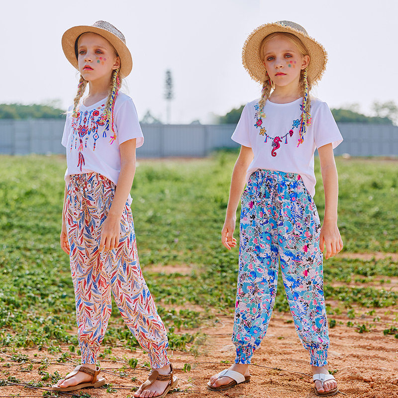 Children's anti-mosquito pants thin section 2022 new summer trousers baby sunscreen beach pants girls bloomers