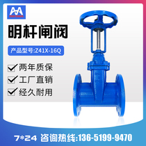 Shanghai Shanghai industrial valve open rod gate valve Z41X-16Q elastic soft seal flange cast iron fire tap water DN80