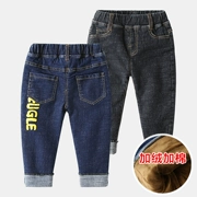 Mùa đông 2018 trẻ em mới cộng với quần jean nhung dày Quần áo bé trai Quần jeans Hàn Quốc