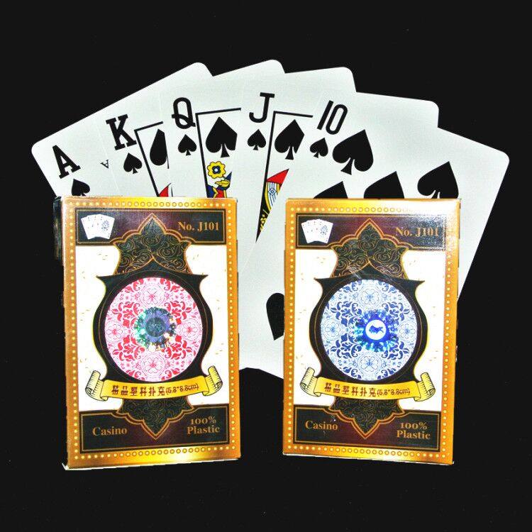 Running Bull Texas playing cards J101 narrow version small word standard corner code double-sided frosted waterproof plastic card