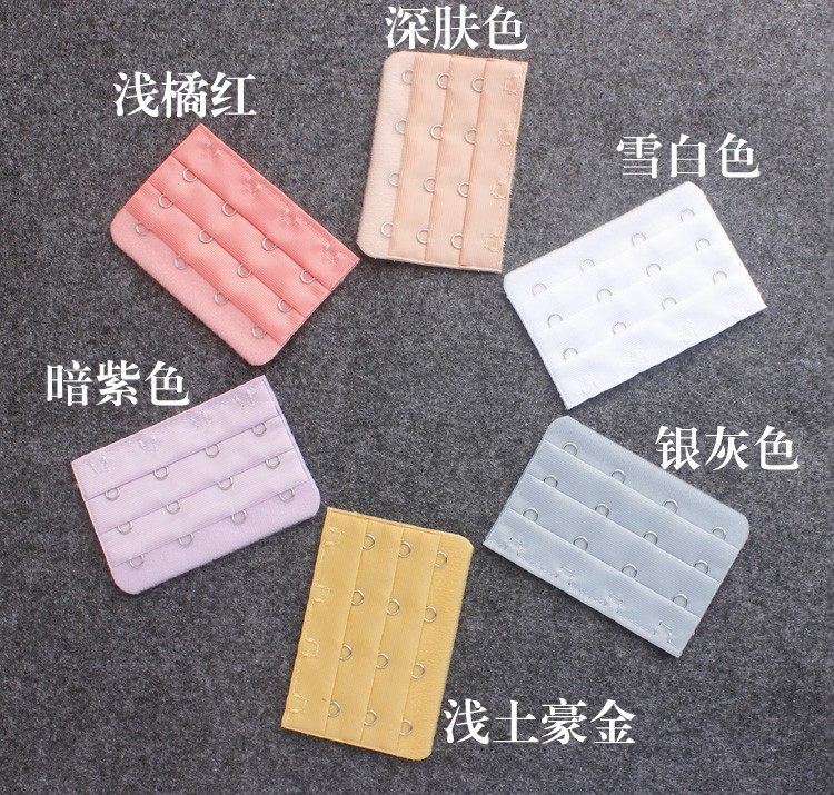 Stainless steel 3 row 4 buckle bra bra bra button button 7 5cm wide four button underwear extended button
