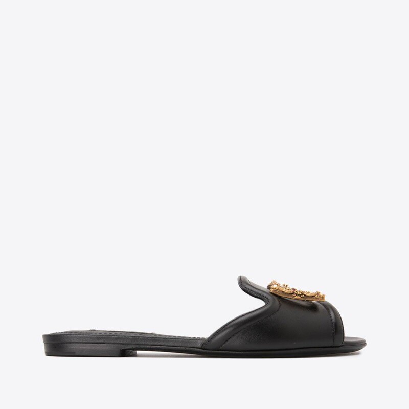 In Stock Dolce Gabbana Dg Spring/Summer New Leather Women's Slip-On Flip-Flops In Stock Dolce Gabbana Dg Spring/Summer New Leather Women's Slip-On Flip-Flops