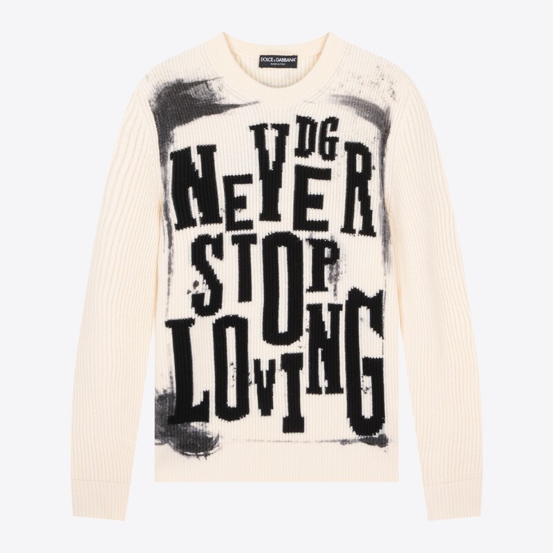 In-Stock Dolce Gabbana Dg Autumn/Winter New Wool Logo Crew Neck Men's Knit Sweater In-Stock Dolce Gabbana Dg Autumn/Winter New Wool Logo Crew Neck Men's Knit Sweater