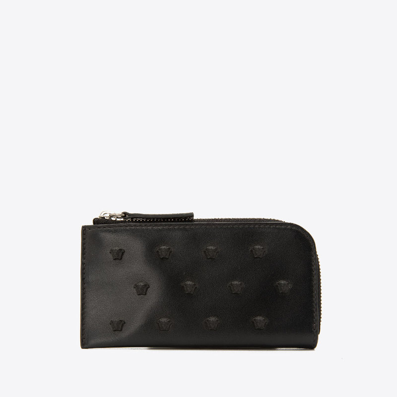 In-Stock Versace New Medusa Studded Leather Men's Long Wallet Card Holder Clutch Bag