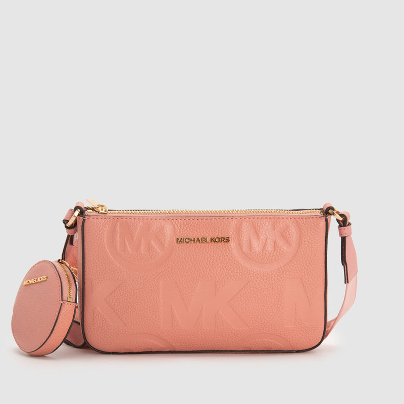 In-Stock Michael Kors New Leather Pebbled Pattern Logo Embossed Women's Coin Purse Crossbody Bag Shoulder Bag