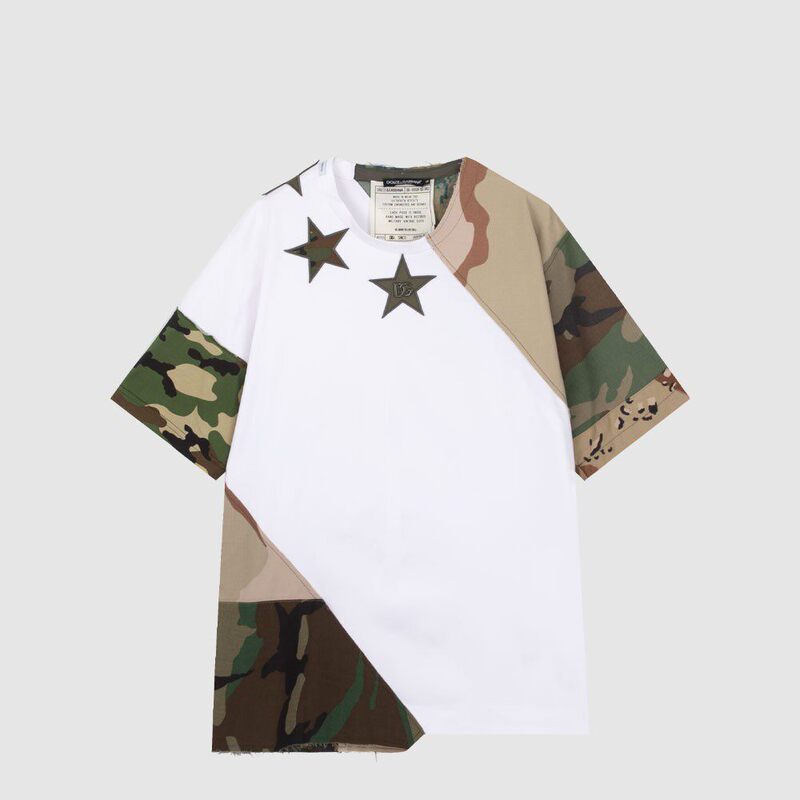 In-Stock Dolce Gabbana Dg Spring/Summer New Logo Leopard Print Men's T-Shirt Short-Sleeve T-Shirt