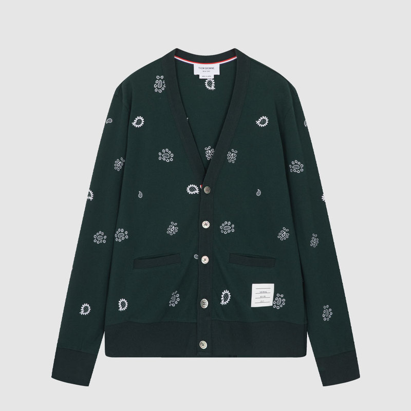 In-Stock Thom Browne Tb New Single-Breasted Embroidered Men's Sweater Knit Cardigan Jacket In-Stock Thom Browne Tb New Single-Breasted Embroidered Men's Sweater Knit Cardigan Jacket