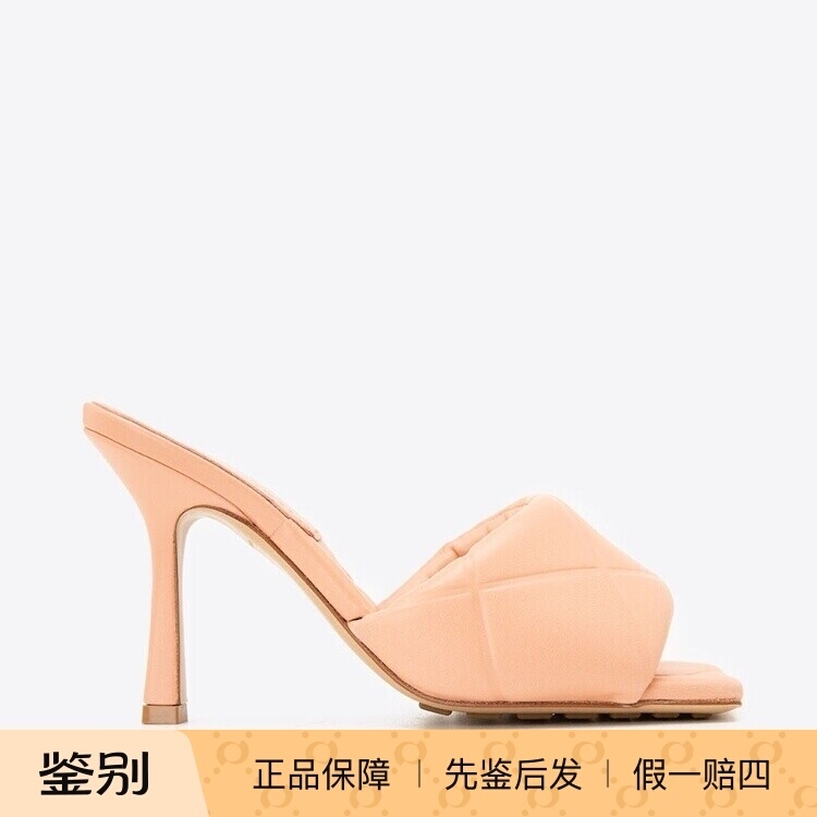 In-Stock Bottega Veneta Bv New Sheepskin Stiletto Square-Toe Women's Open-Toe High-Heeled Shoes