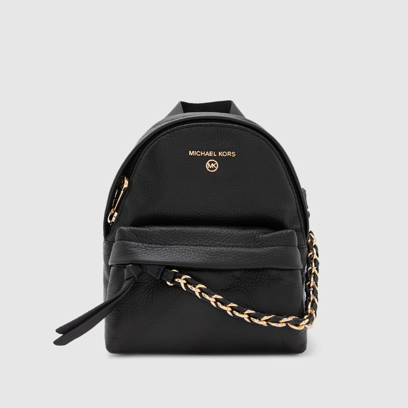 In Stock Michael Kors Autumn and Winter New Leather Logo Metal Label Women's Zipper Handbag Backpack