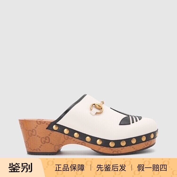In-Stock Gucci New Spring/Summer Collection, Same Style as Tian Xiaojun, Women's Leather High-Heeled Mules