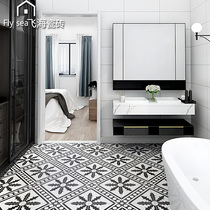 Nordic black and white geometric small tiles 300x300 kitchen wall tiles art flower tiles tile toilet floor tiles balcony