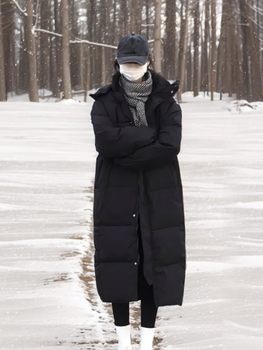 Unisex winter thickened long down jacket for women