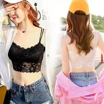  (Buy 3 get 1 free of the same style)Lace bandeau bra fashion beautiful back wrap chest with chest pad thin vest comfortable underwear
