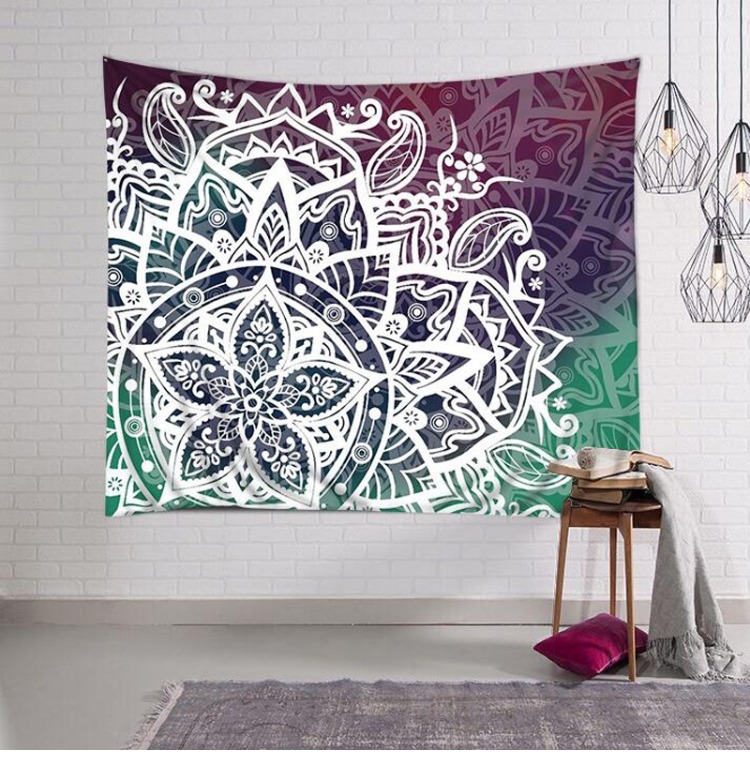 Bắc Âu ins Valance Ấn Độ Mandala thảm mạn đà la vải tường camera mạng nền vải đỏ - Tapestry 	thảm treo tường dạ quang