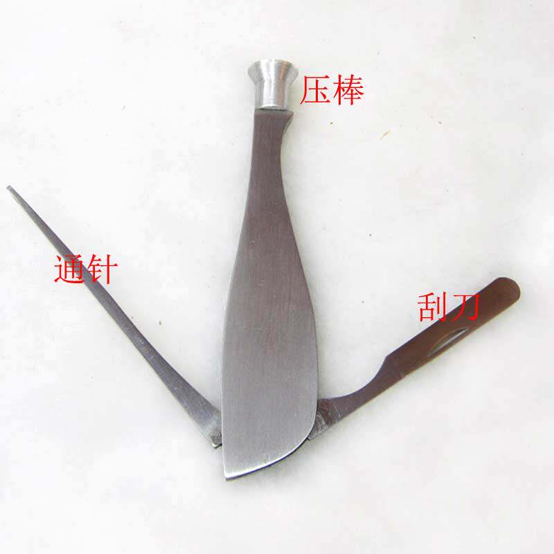 Three-in-one stainless steel tri-use tobacco-cutter-tobacco-type tobacco-fighting cleaning tool for tobacco-fighting accessories