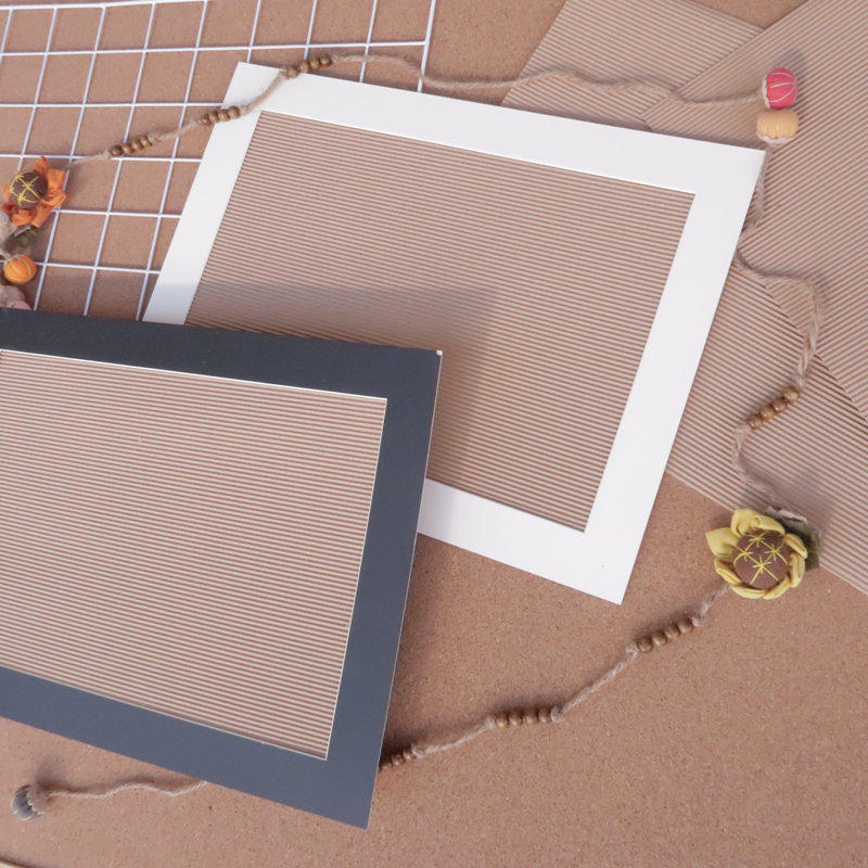 Kindergarten Handmade Material 8 Open K Black White Cow Leather Corrugated Cardboard Picture Frame Inner Lining Frame Work Wall Sticker