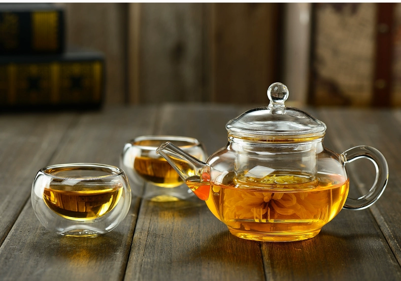 Trà thủy tinh chịu nhiệt màu đen trà bong bóng trà trà trong suốt kraft bộ trà nhỏ ấm trà thủy tinh lọc hoa ấm trà