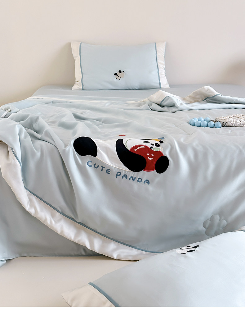 Химические волокна 凉感丝滑宝宝空调被！夏季新款卡通儿童夏被轻奢60支天丝空调被