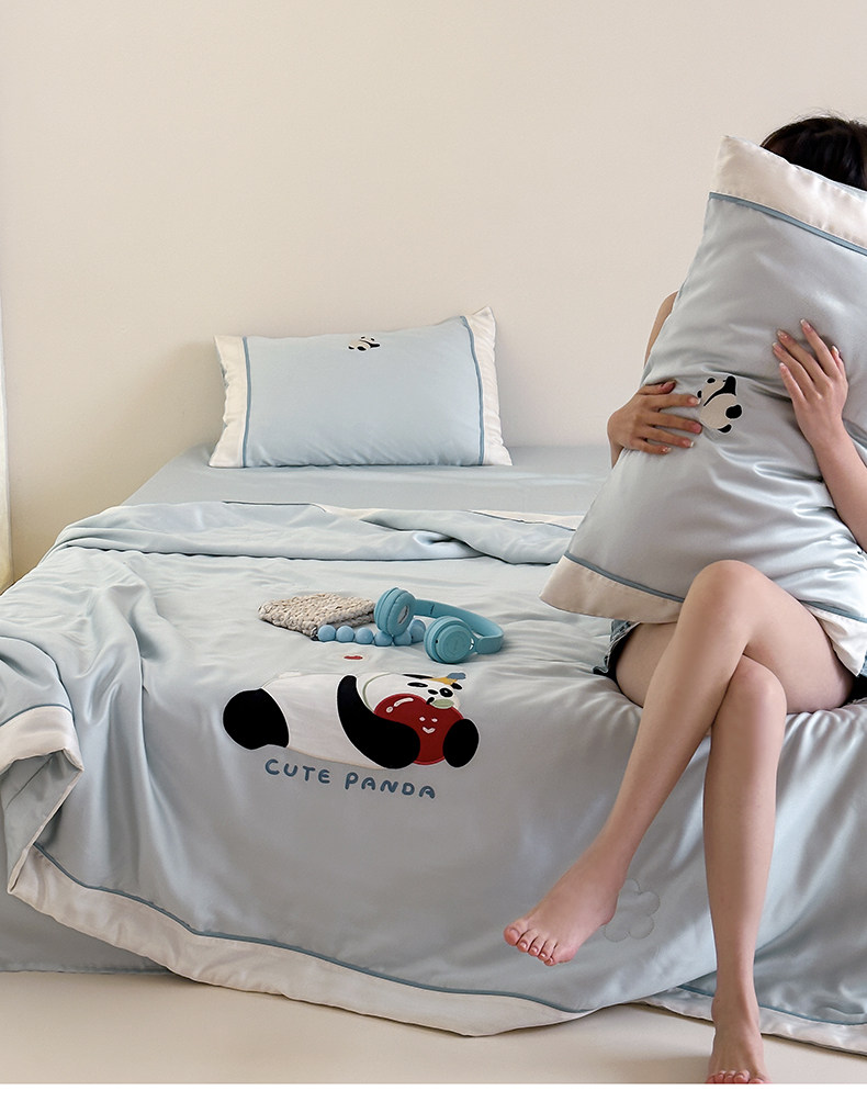 Химические волокна 凉感丝滑宝宝空调被！夏季新款卡通儿童夏被轻奢60支天丝空调被