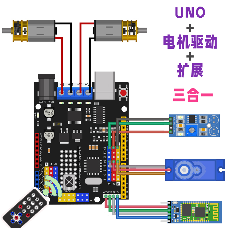 For Arduino Development Board Uno R3 Programming Smart Car Main Control with Motor Driver Integrated Expansion Board For Arduino Development Board Uno R3 Programming Smart Car Main Control with Motor Driver Integrated Expansion Board