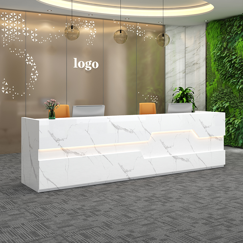 Imitation Marble Front Office Company Reception Desk Consultation Desk Welcome Bentdesk Shops Cashier Counter Bar Counter Bar Desk Subcustom